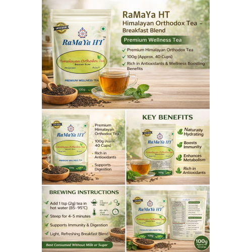 RaMaYa HT Himalayan Orthodox Tea – Premium Wellness Tea (100g)