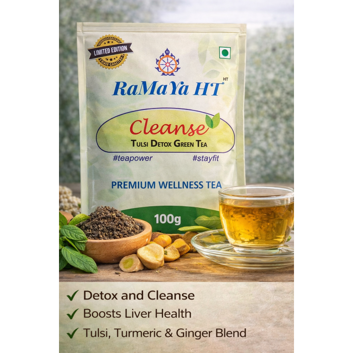 RaMaYa HT Cleanse – Tulsi Detox Green Tea (100g) RaMaYa HT Cleanse – Tulsi Detox Green Tea (100g)